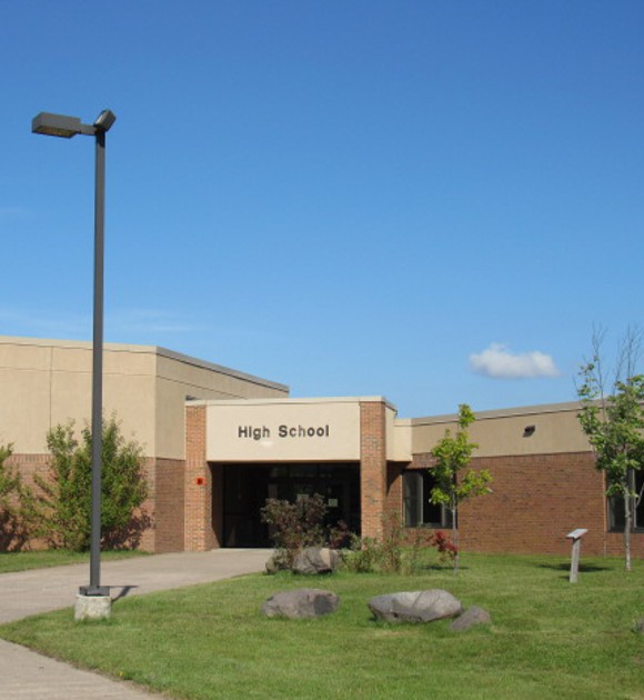 High School Building Entrance